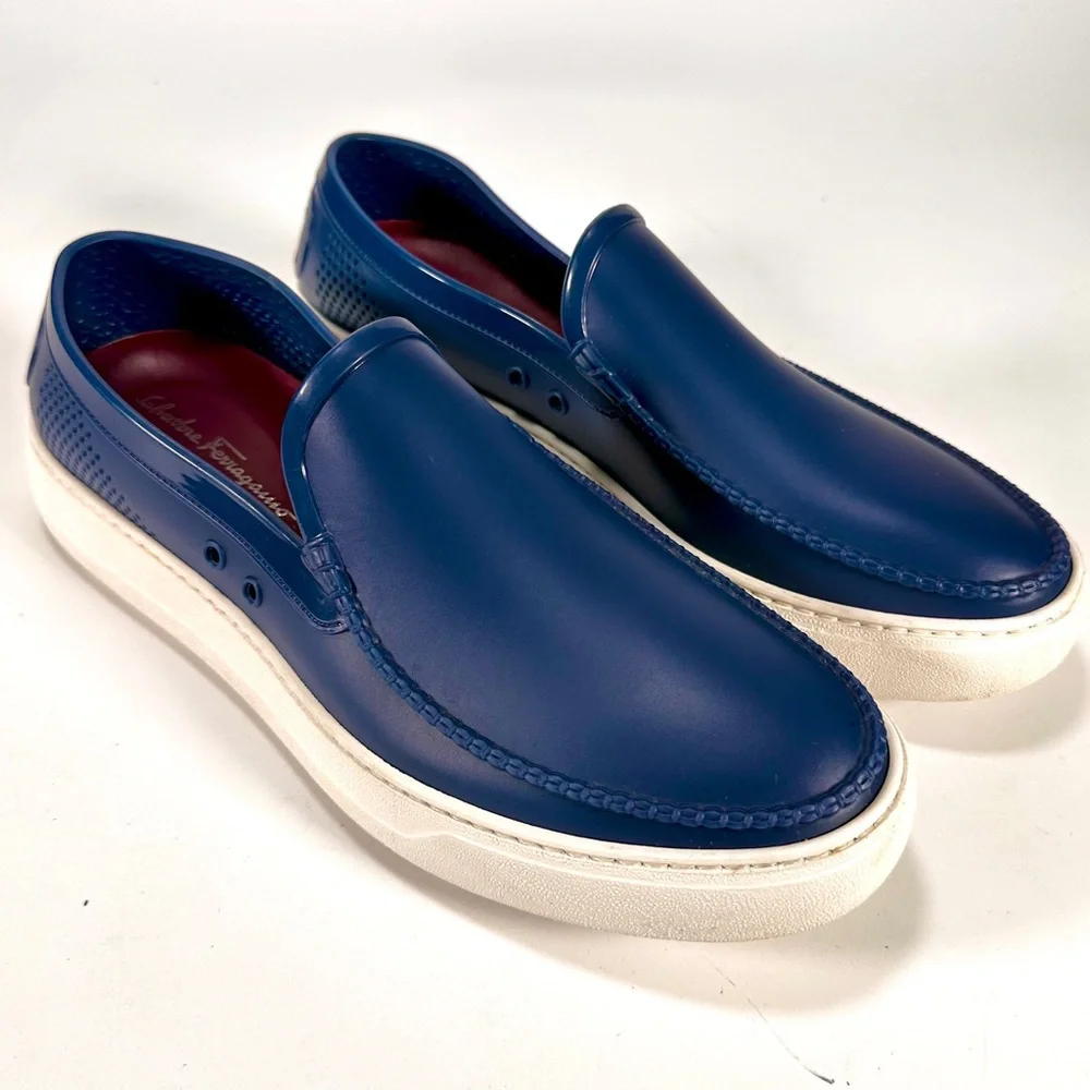 Salvatore Ferragamo Men's Fury 2 Synthetic Loafers/Boat Shoes Size 9 - Picture 9 of 16